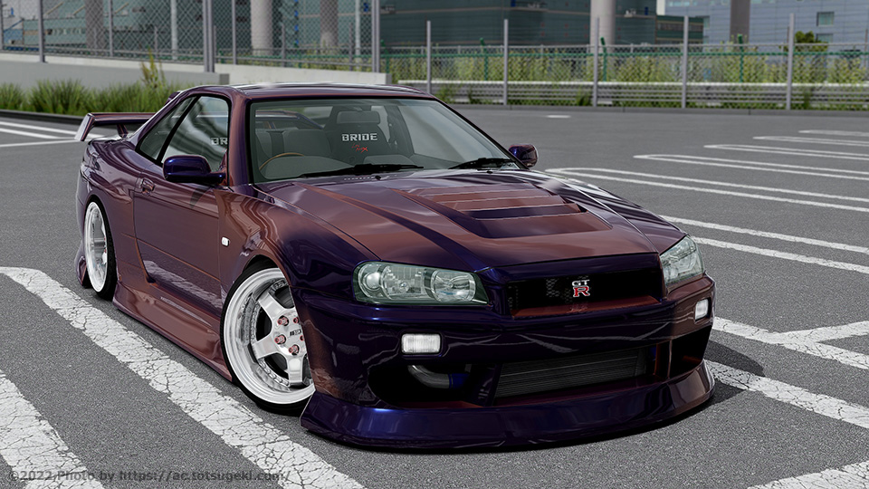 Assetto Corsa】スカイライン R34 GT-R hush. | hush. Nissan Skyline GT-R R34 |  アセットコルサ car mod